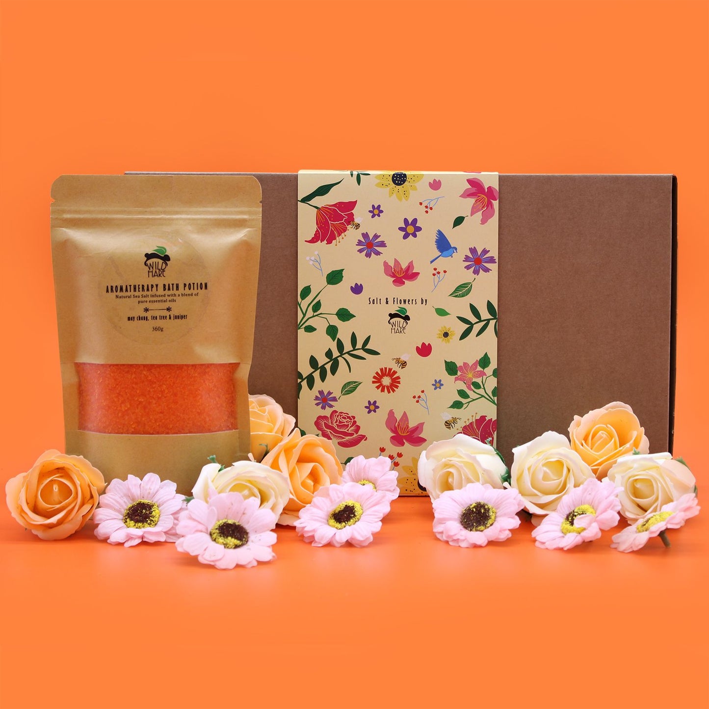 Total Detox Salt Soak Set - Aromatherapy Spa Experience featuring a 350g Bath Salt and beautiful soap flowers, perfect for creating a soothing bathing routine for relaxation. This {{scent}} {{product_type}} – Christmas Gift Home Fragrance is ideal for pampering yourself or gifting to loved ones.