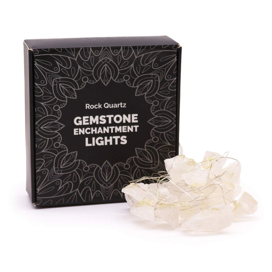 Rock Quartz Gemstone Enchantment LED String Lights beautifully packaged, showcasing crystal rocks suitable for Christmas gifts and home decoration.