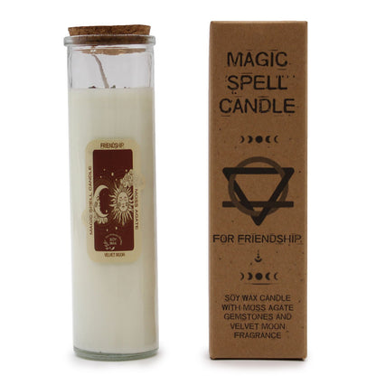 Close-up of the Friendship Candle featuring Moss Agate & Velvet Moon Scent, designed for deep connections, making it a thoughtful Christmas Gift Home Fragrance.