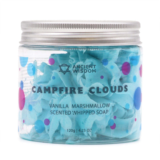 Marshmallow Whipped Soap 120g in a jar, featuring a delightful blue colour with pink dots, perfect for indulging your senses. This luxurious scented soap creates a festive ambiance, making it an ideal Christmas gift home fragrance.