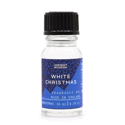 Close-up of White Christmas Fragrance Oil 10ml, ideal for creating a soothing white christmas aroma in your home.
