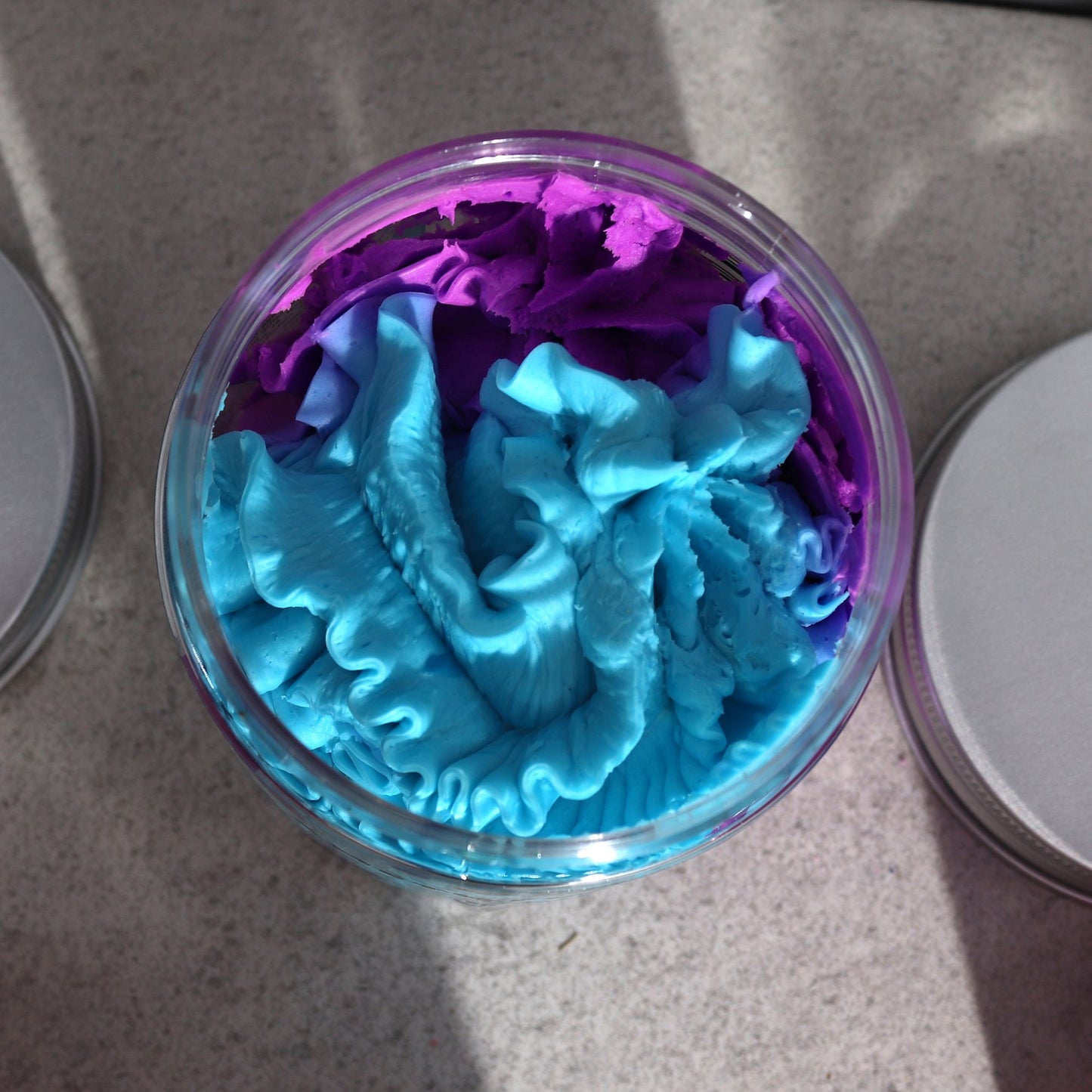 Amethyst Creed Whipped Soap 120g with vibrant purple and blue swirls, perfect for luxurious masculine cleansing. Ideal as a Christmas gift, this essential home fragrance brings a unique twist to your grooming routine.