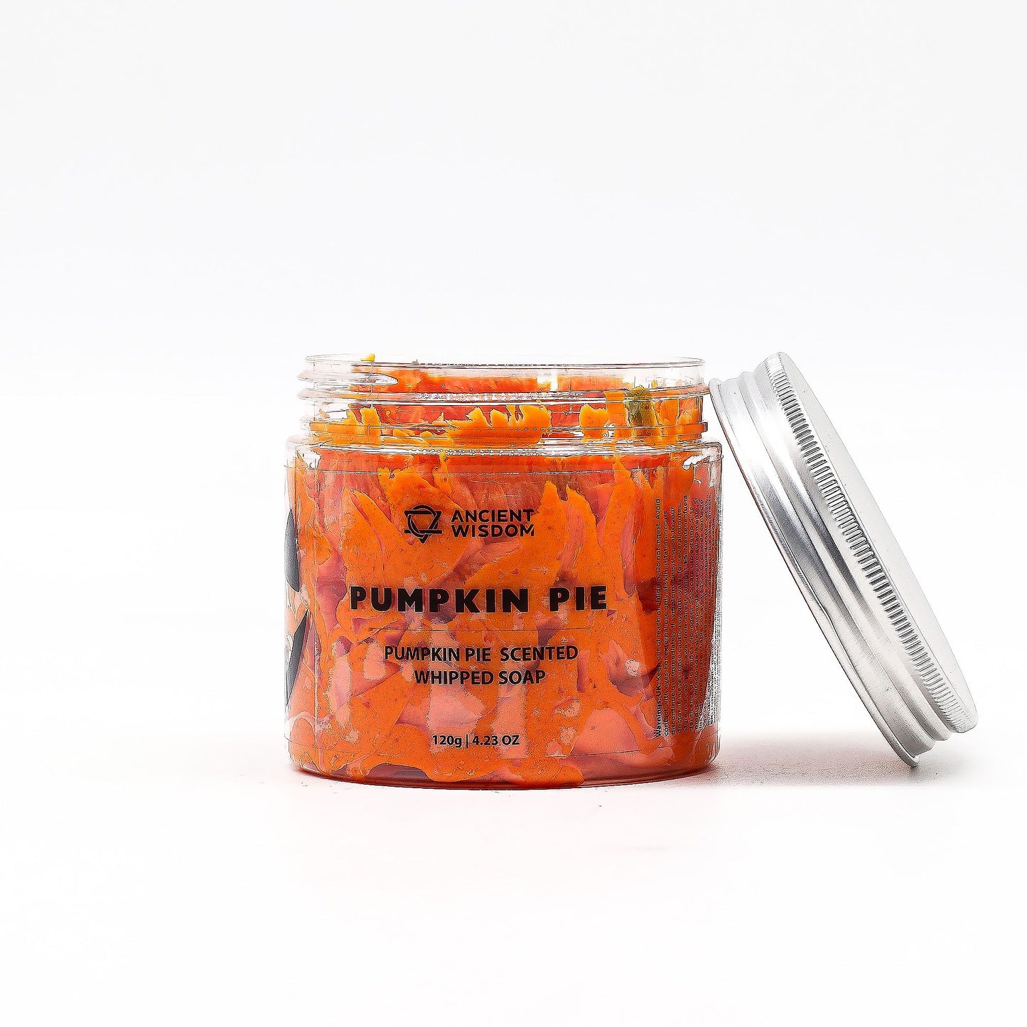 Pumpkin Pie Whipped Soap 120G – Festive Christmas Gift, showcasing a jar of luscious orange whipped soap that captures the essence of pumpkin pie, ideal for enhancing your Christmas Gift Home Fragrance.