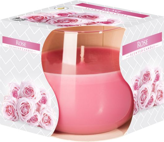 Rose Scented Candle in Glass Jar â€“ Ideal Home Decor Gift, beautifully packaged with pink candle and rose decor, perfect for Christmas Gift Home Fragrance.