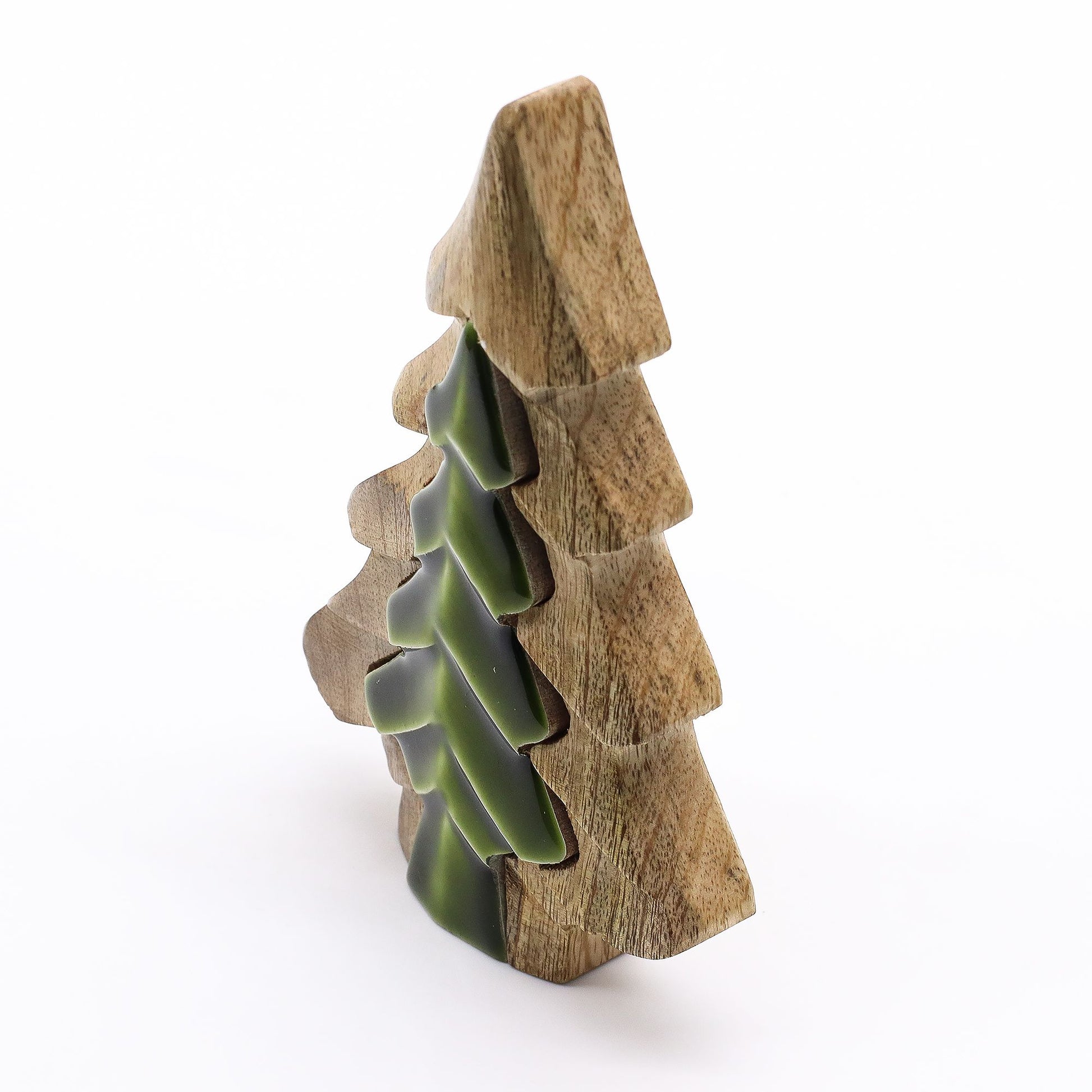 Woodland Charm - Small Tree in Tree Decoration 15x10cm showcasing a beautifully crafted tree design made from sustainable mango wood, perfect for adding a rustic touch to your festive décor. Ideal as a Christmas gift or for home fragrance lovers.