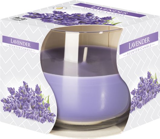 Lavender Scented Candle in an elegant glass jar, wrapped beautifully for gifting. This Lavender Scented Candle is the perfect Christmas Gift for Home Fragrance.