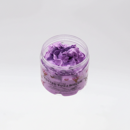 Frosted Sugar Plum Whipped Soap 120g - Festive Indulgence for Cosy Homes, showcasing the delightful frosted sugar plum soap texture.