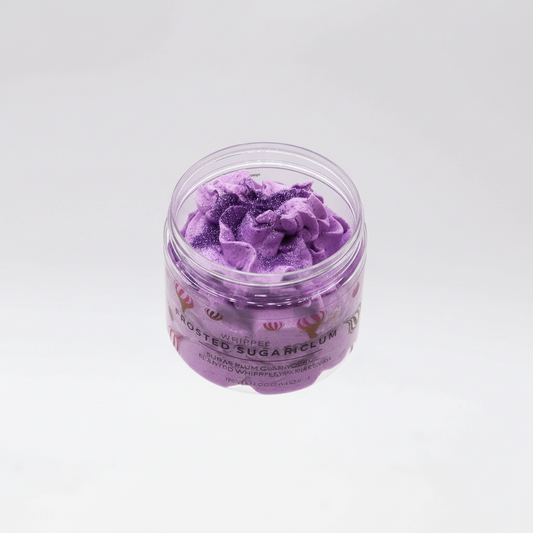 Frosted Sugar Plum Whipped Soap 120g - Festive Indulgence for Cosy Homes, showcasing the delightful frosted sugar plum soap texture.