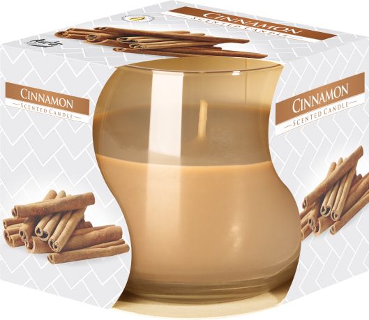 Cinnamon Scented Candle & Burner - Perfect Gift for Christmas. This beautifully designed candle features a warm brown hue and is packaged elegantly, making it an ideal Christmas gift for home fragrance enthusiasts.