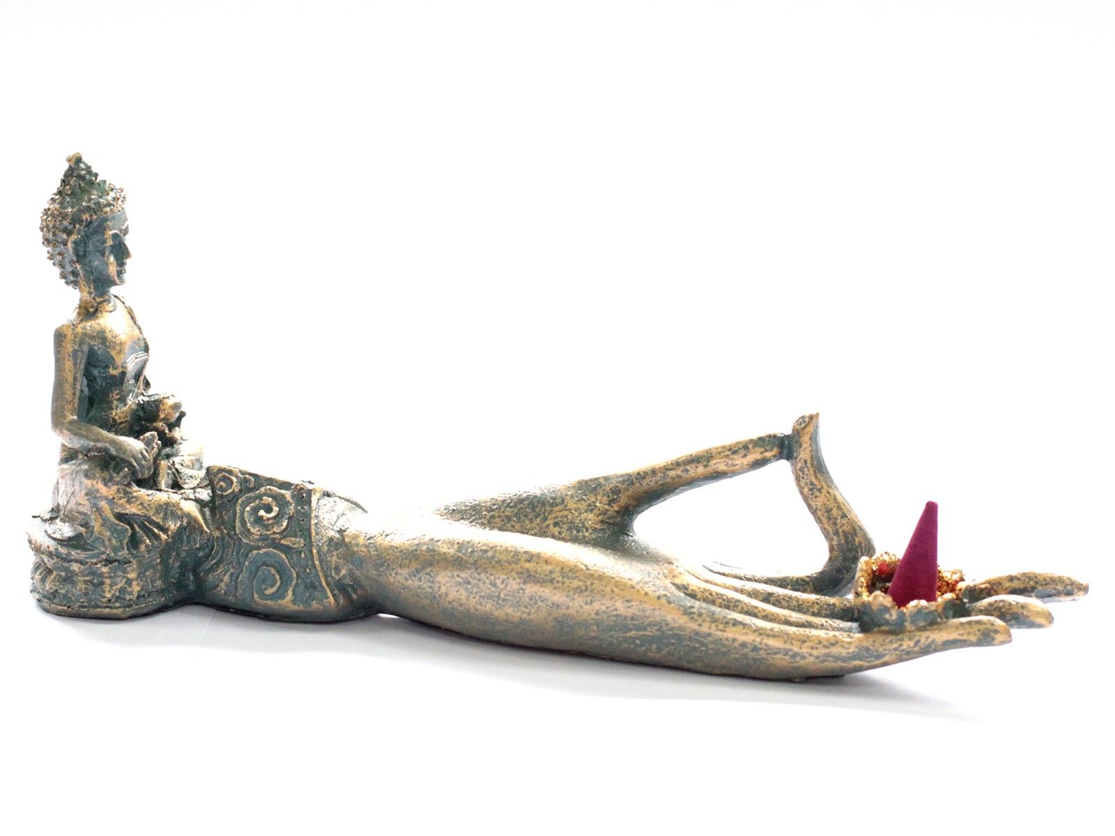 Antique Buddha Hand Incense Burner showcasing a beautifully crafted Buddha design, perfect for creating a serene atmosphere in your home — ideal as a Christmas gift home fragrance.
