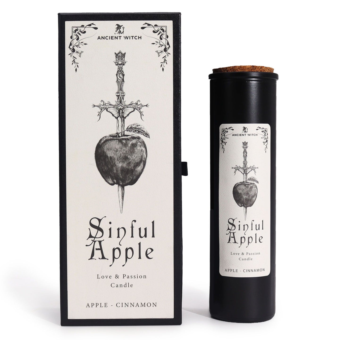 Chic display of Sinful Apple & Cinnamon Candle with harmonious design, crafted for igniting love and confidence, making it an excellent Christmas gift home fragrance.