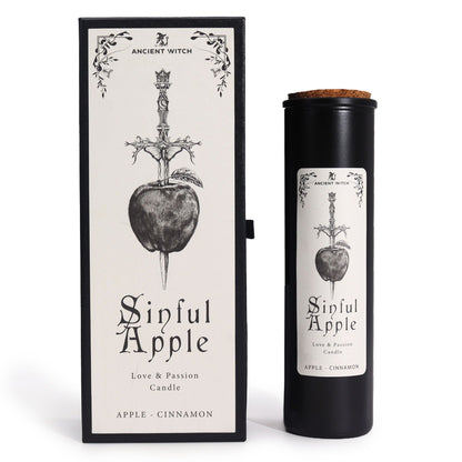 Chic display of Sinful Apple & Cinnamon Candle with harmonious design, crafted for igniting love and confidence, making it an excellent Christmas gift home fragrance.