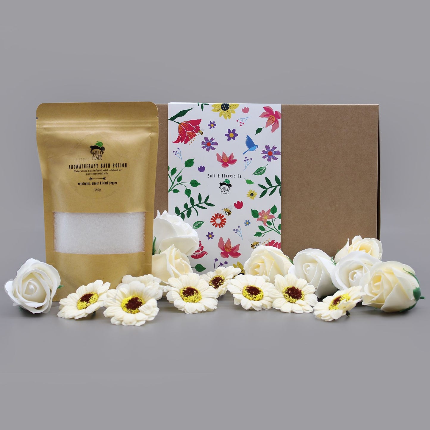 Eucalyptus Cold & Flu Bath Salt Set showcased with elegant packaging and aromatic bath salt, perfect for relaxation and rejuvenation. Great {{scent}} {{product_type}} – Christmas Gift Home Fragrance.