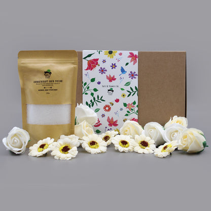 Eucalyptus Cold & Flu Bath Salt Set showcased with elegant packaging and aromatic bath salt, perfect for relaxation and rejuvenation. Great {{scent}} {{product_type}} – Christmas Gift Home Fragrance.
