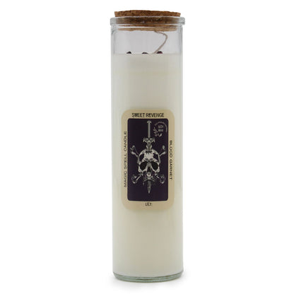 The Blood Garnet & Lily Soy Wax Candle with gemstone infusion, showcasing a chic design and cork lid, ideal for creating a warm ambiance. Perfect as a Christmas gift for home fragrance lovers.