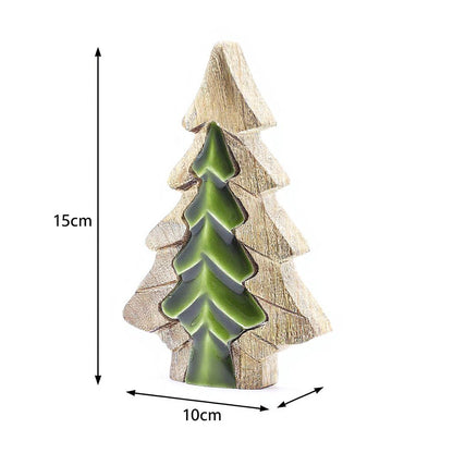 Woodland Charm - Small Tree in Tree Decoration 15x10cm showcasing a vibrant green enamel tree design, perfect for your Christmas gift home fragrance decor.