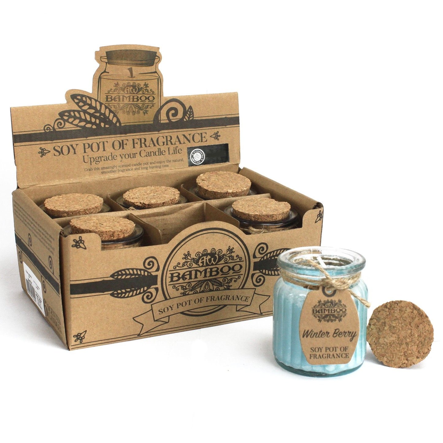 Display of Winter Berry Soy Wax Candles in a box, showcasing eco-friendly candle options that make great Christmas gifts for home fragrance enthusiasts.