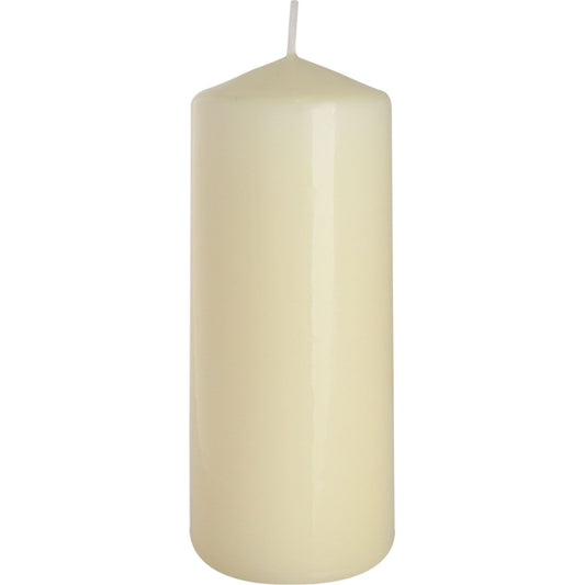 Ivory Pillar Candle 60x150mm - 48Hr Burn Time - Ideal Gift, showcasing a smooth, elegant design perfect for creating a warm ambiance in any room. This {{scent}} {{product_type}} is a delightful choice for a Christmas Gift Home Fragrance.