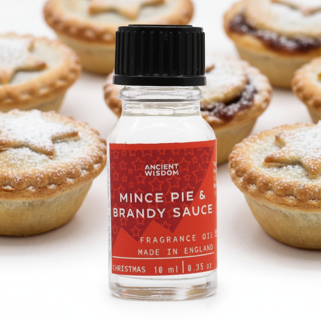Close-up of the Mince Pie & Brandy Sauce Fragrance Oil demonstrating the enchanting mince pie scent for a warm holiday atmosphere.