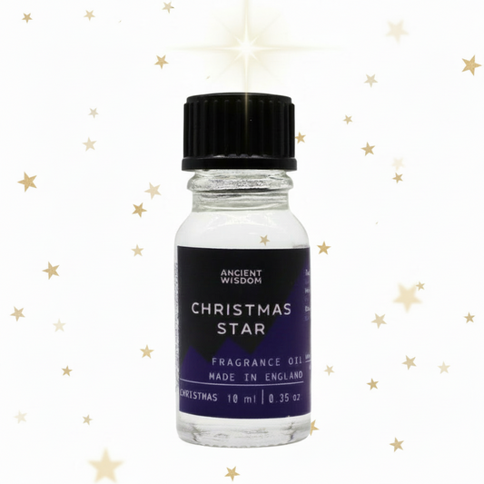 Christmas Star Fragrance Oil 10ml with a long-lasting holiday aroma, perfect for enhancing your home with festive scents. Ideal christmas fragrance oil for oil burners and diffusers.