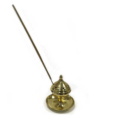 Elegant Medium Brass Incense Burner – Rituals & Meditation, featuring a sleek design with an incense stick holder, perfect for creating a calming atmosphere. Ideal for Christmas Gift Home Fragrance.