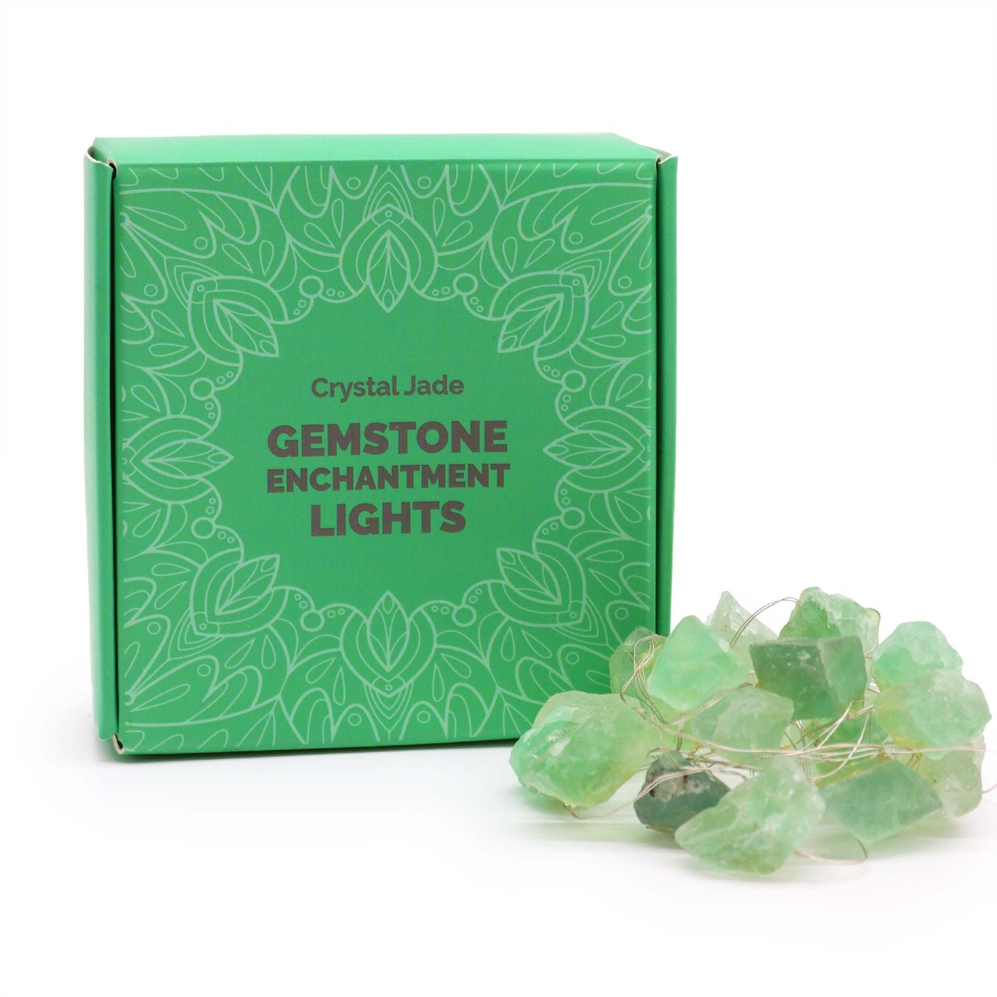 Crystal Jade Gemstone Enchantment Lights in a stylish box, featuring beautiful green crystal rock strings. Perfect for Christmas gifts and enhancing home decor with a warm glow. {{scent}} {{product_type}} – Christmas Gift Home Fragrance.