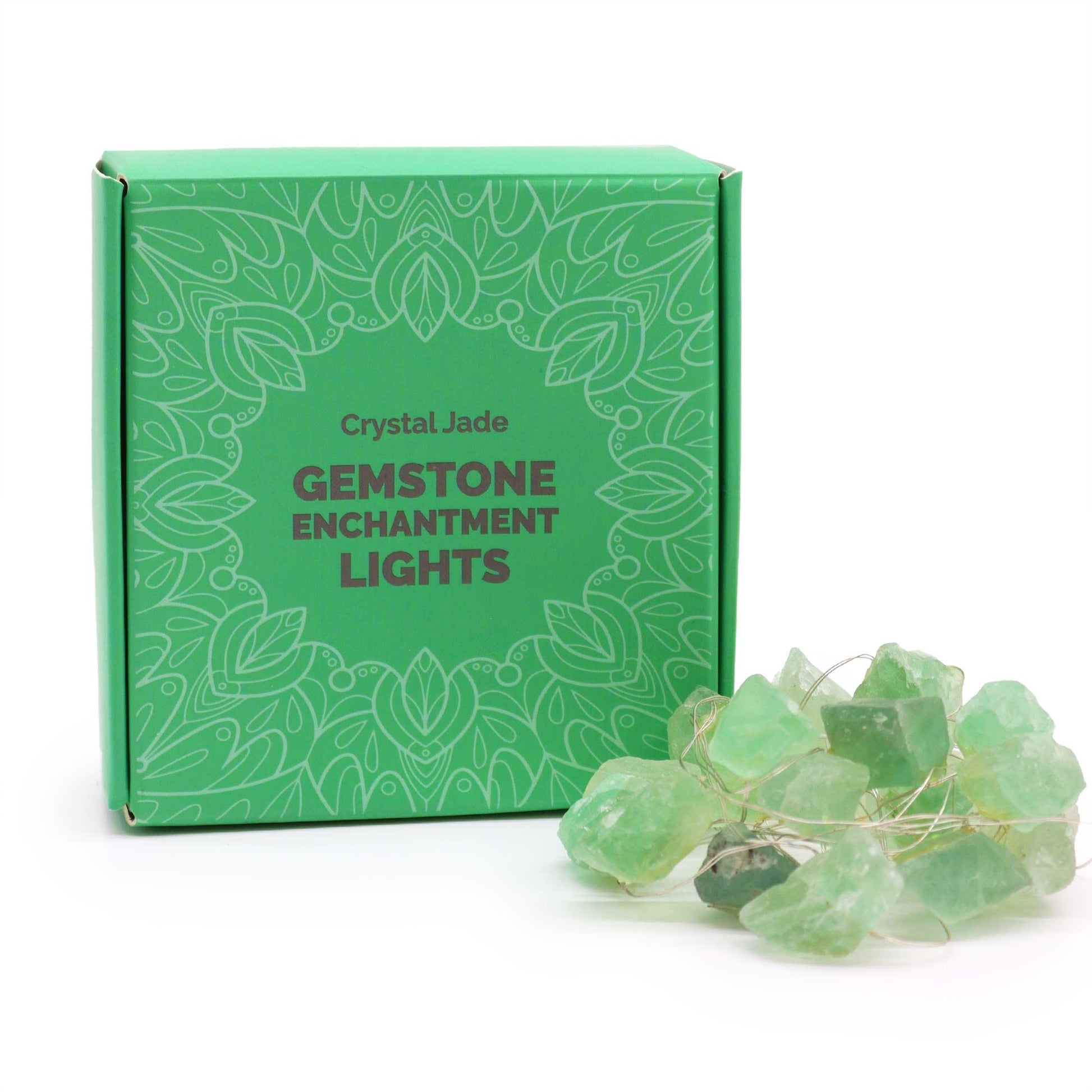 Crystal Jade Gemstone Enchantment Lights in a stylish box, featuring beautiful green crystal rock strings. Perfect for Christmas gifts and enhancing home decor with a warm glow. {{scent}} {{product_type}} – Christmas Gift Home Fragrance.