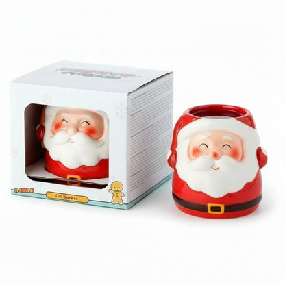 Santa Ceramic Oil Burner – Festive Christmas Home Décor packaged attractively, making it a perfect Christmas gift for spreading festive cheer and delightful home fragrance.