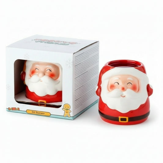 Santa Ceramic Oil Burner – Festive Christmas Home Décor packaged attractively, making it a perfect Christmas gift for spreading festive cheer and delightful home fragrance.