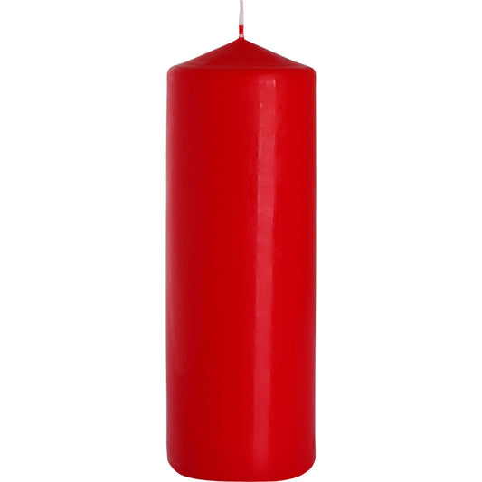 A vibrant Red Pillar Candle 80x250mm, perfect for creating a warm ambiance, ideal as a Christmas gift and home fragrance accessory.