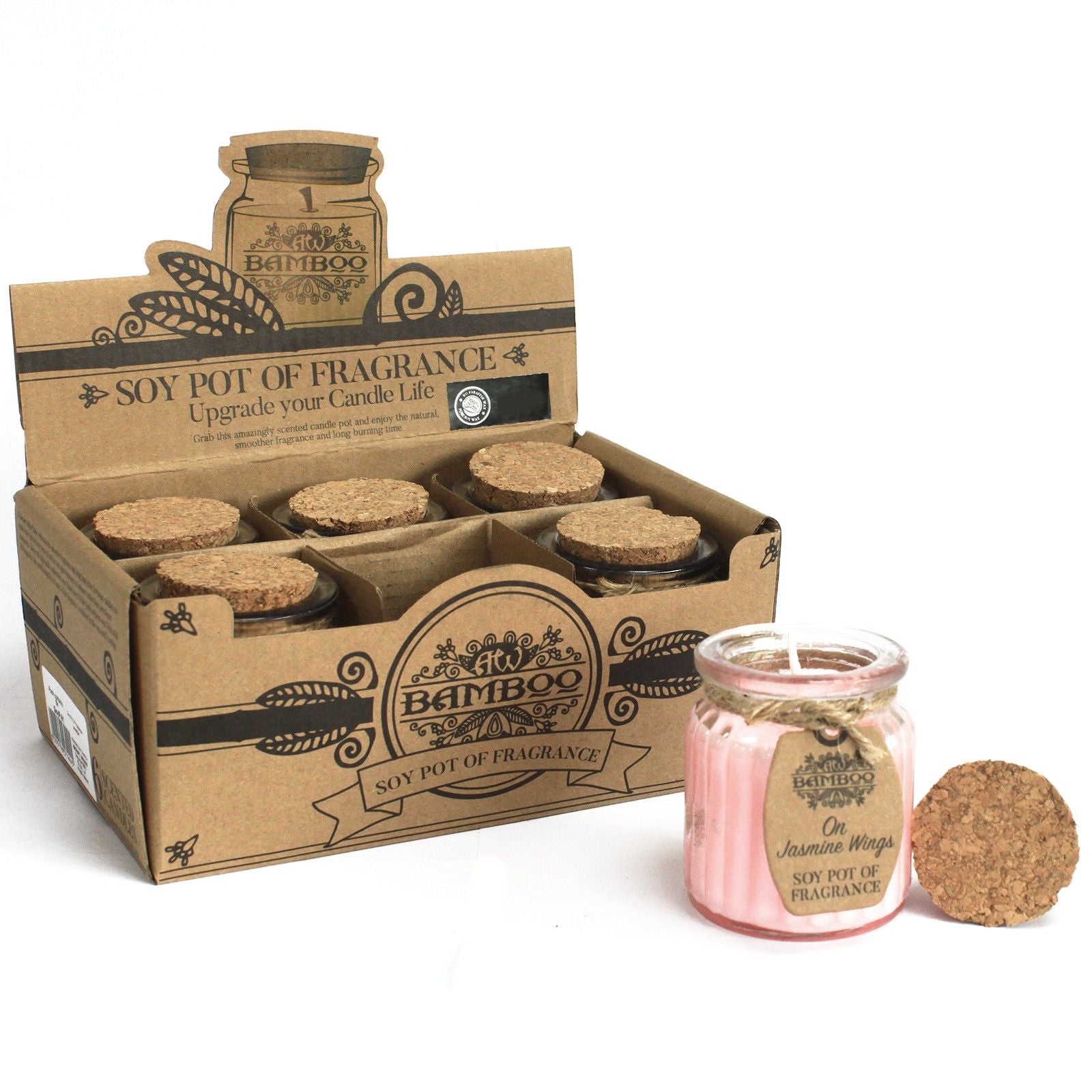 On Jasmine Wings Soy Wax Candle displayed in a gift box with multiple jars, showcasing its eco-friendly design. A great Christmas gift for anyone who loves home fragrances.