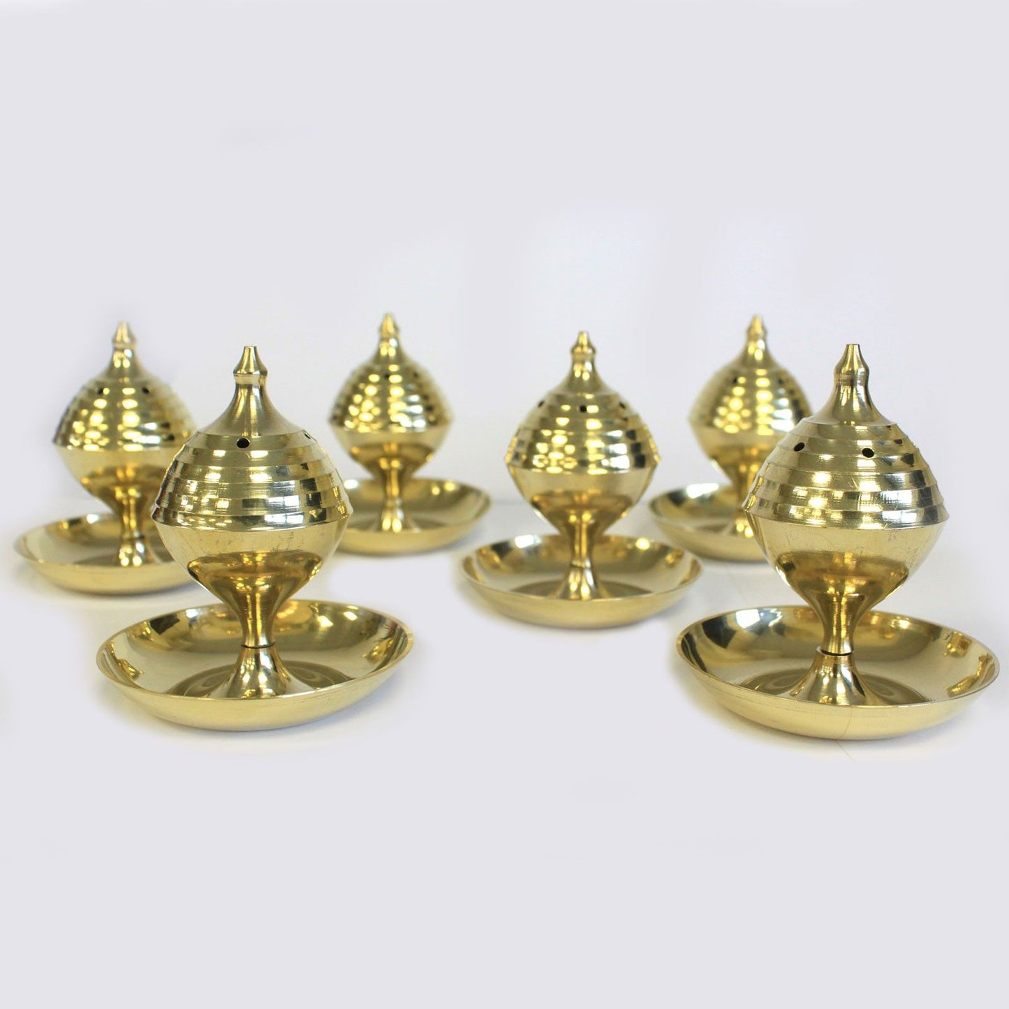 Handcrafted Brass Incense Burner for Sticks and Cones – A collection of seven stunning brass incense burners, perfect for enhancing decor while providing delightful fragrances. An ideal Christmas gift for friends and family who appreciate home aroma.