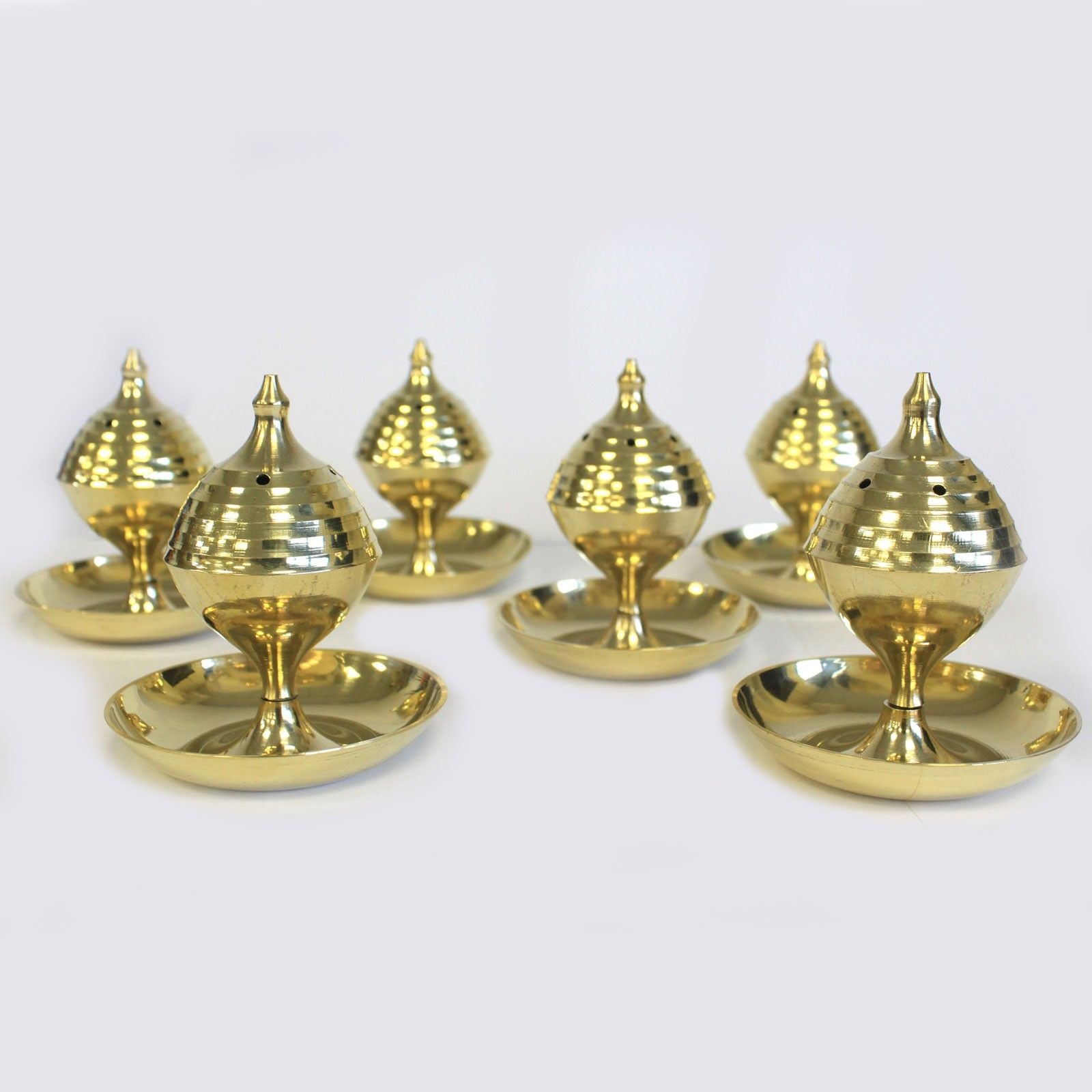 Handcrafted Brass Incense Burner for Sticks and Cones – A collection of seven stunning brass incense burners, perfect for enhancing decor while providing delightful fragrances. An ideal Christmas gift for friends and family who appreciate home aroma.