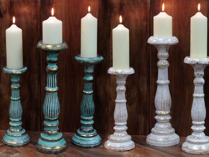 Explore our Medium White Gold Candle Stand – Handcrafted Eco-Friendly Decor, showcased alongside other beautifully designed candle stands. This stylish centerpiece fits perfectly into any home and makes an excellent {{scent}} {{product_type}} – Christmas Gift Home Fragrance.