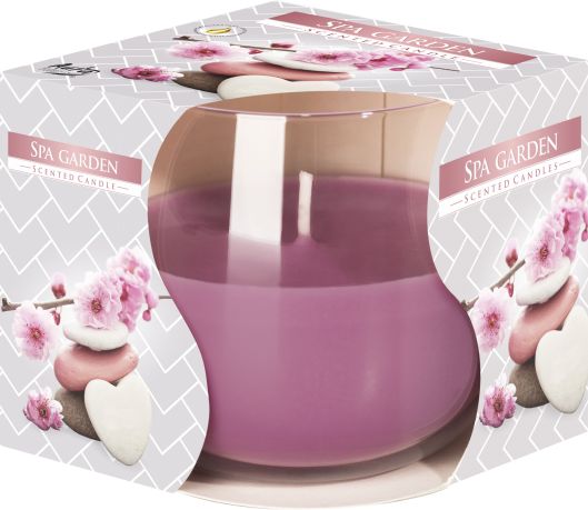 Garden Spa Scented Glass Jar Candle – Relaxation Gift Idea, featuring a beautifully designed jar with a calming purple wax, ideal as a {{scent}} {{product_type}} – Christmas Gift Home Fragrance.