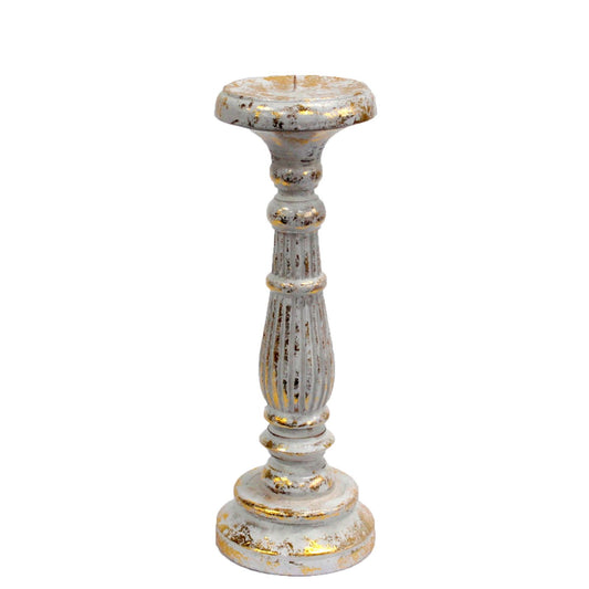 Stunning Medium White Gold Candle Stand â€“ Handcrafted Eco-Friendly Decor showcasing a sophisticated design, perfect for adding a touch of elegance to your home. Ideal {{scent}} candle holder â€“ Christmas Gift Home Fragrance.