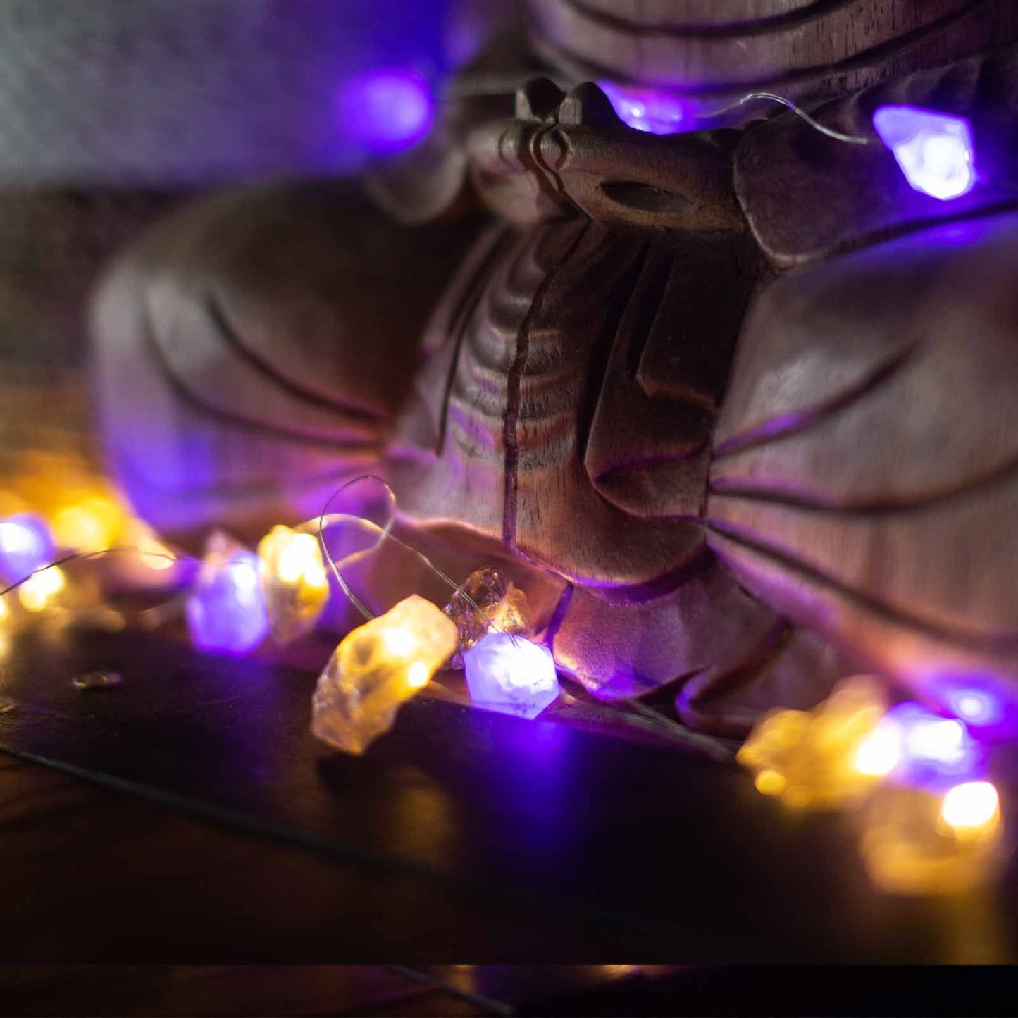 Gemstone Enchantment Lights – 20 Crystal Rocks For Cosy Ambience illuminating a peaceful space, making it a great addition as a Christmas gift home fragrance.