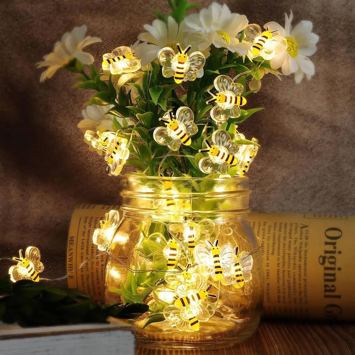 Bee Fairy Lights - 20 LED String Lights - Cake Pops Parties