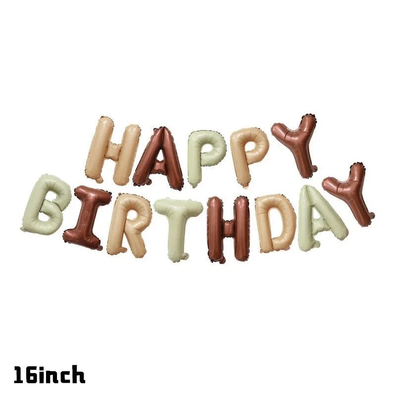 Beige Birthday Balloons Set - Cake Pops Parties