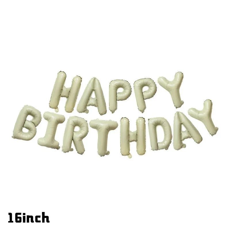 Beige Birthday Balloons Set - Cake Pops Parties