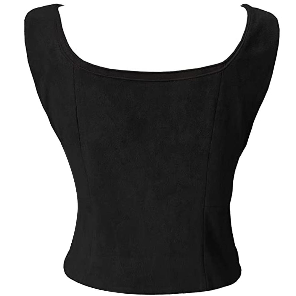 Black Suede Vest Halloween Costume - Cake Pops Parties