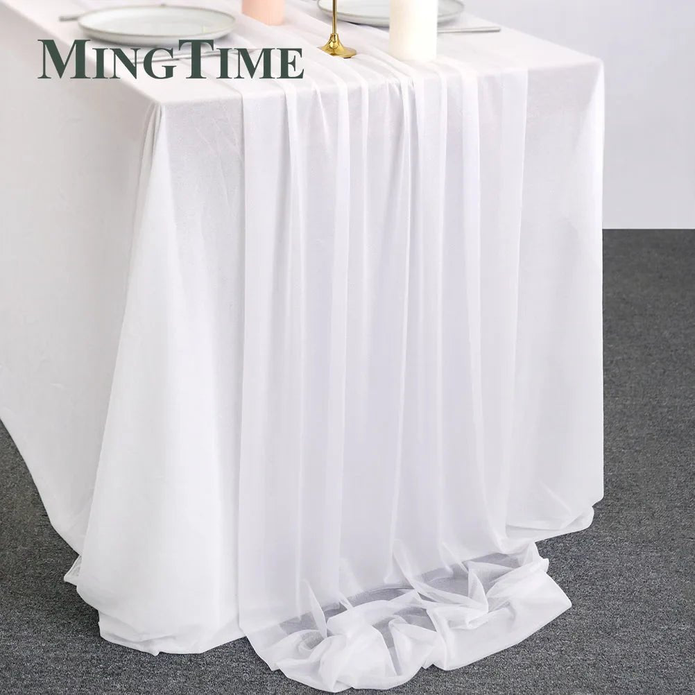 Blue Sheer Chiffon Table Runner - Cake Pops Parties