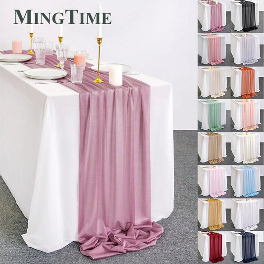 Blue Sheer Chiffon Table Runner - Cake Pops Parties