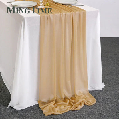 Blue Sheer Chiffon Table Runner - Cake Pops Parties