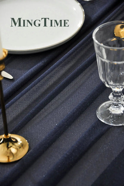 Blue Sheer Chiffon Table Runner - Cake Pops Parties