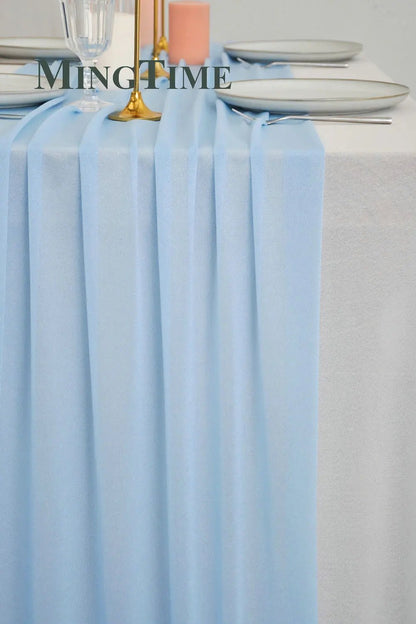 Blue Sheer Chiffon Table Runner - Cake Pops Parties