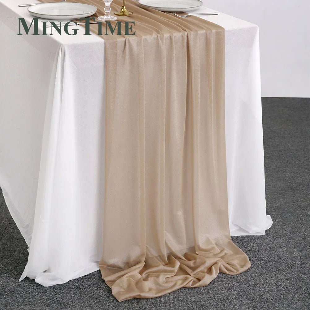 Blue Sheer Chiffon Table Runner - Cake Pops Parties