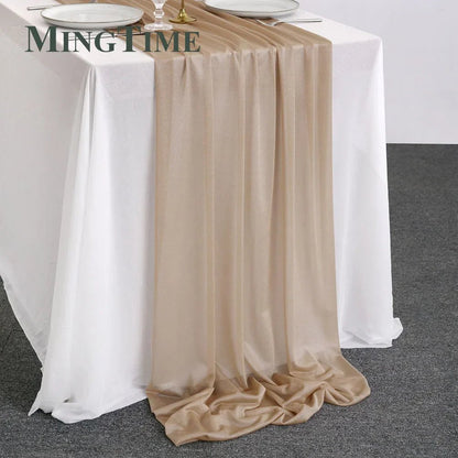 Blue Sheer Chiffon Table Runner - Cake Pops Parties