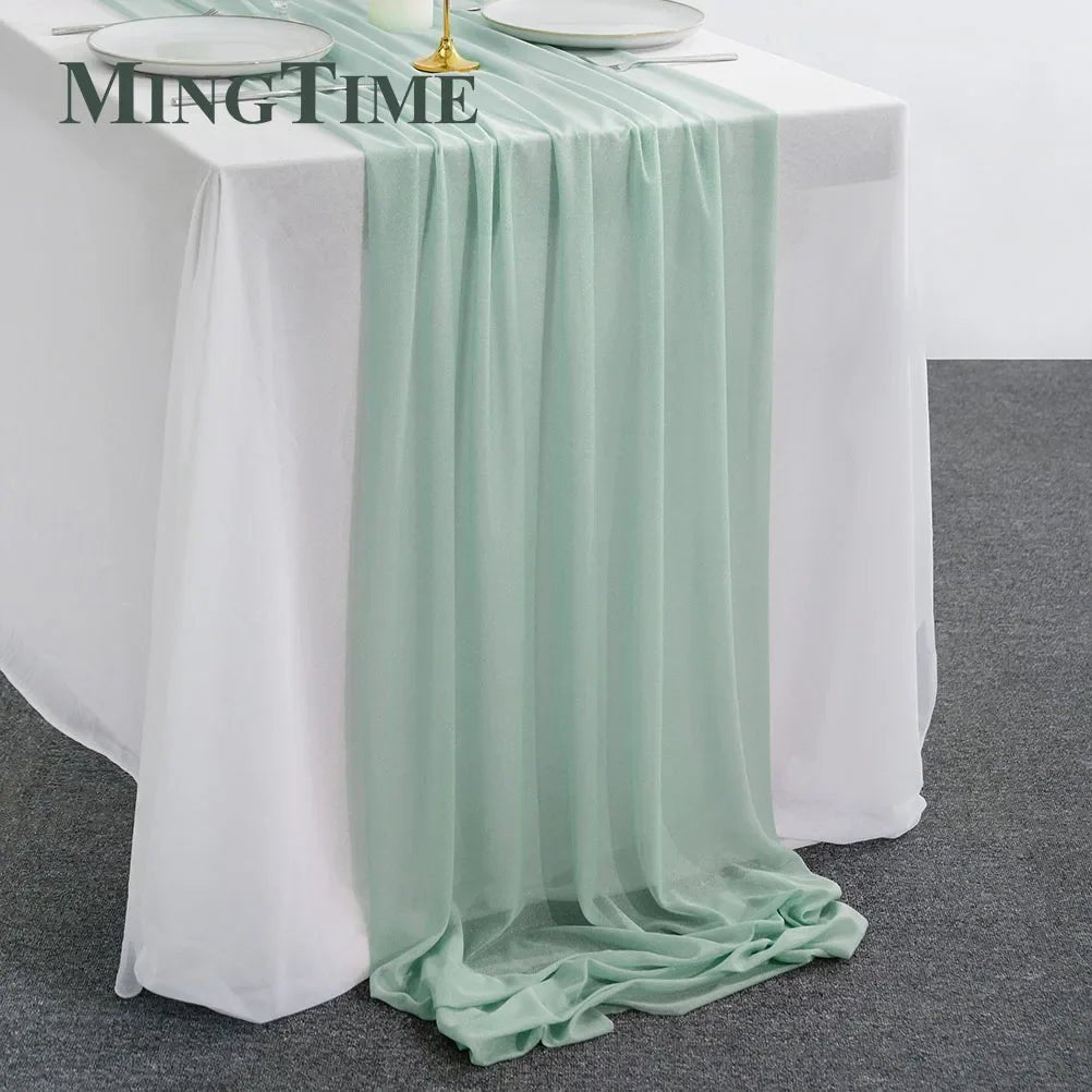 Blue Sheer Chiffon Table Runner - Cake Pops Parties