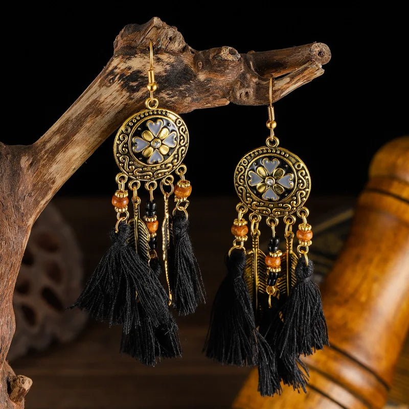 Boho Tassel Flower Summer Earrings - Cake Pops Parties
